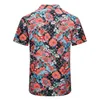 Designer skjorta herrknapp upp skjortor tryck bowling skjorta hawaii blommor casual skjortor män smal passar kort ärm klänning hawaiian t-shirt m-3xl u28