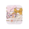 5pc Newborn Lace Embroidered Nylon Headband Baby Girl Floral Print Bow Nylon Headbands Infant Nylon Head Wraps Kid Lace Headwear