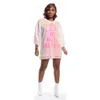 Robe demi manches Baggy Sequin t-shirt robe Paillette Hip Hop chemise robe Clubwear ample Mini soirée robe en gros