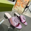 Designer Slippers Patent Leather Slides Fashion Chunky Sandals Women Artificial Diamond Double G Mules Shining Shallow Mouth Summer Sandals Slipper With box