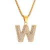 Pendant Necklaces Letter W Fashion Personality Hip-hop Jewelry Stainless Steel For Men And Women Necklace STN2451 Trendy