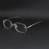 Dernière mode en métal grandes montures carrées lunettes sans monture lunettes pour hommes et femmes lunettes de protection de luxe peuvent être équipées de lentilles avec des degrés lunettes