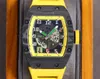 ZY Watches RM010 316L Rafinowana stalowa obudowa w pełni automatyczna importowany ruch mechaniczny Rozmiar 49 mmx15 mm naturalny guma średnica 41 mm