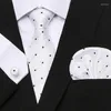 Bow Ties Men Cufflinks Pocket Square Set For Wedding Business Bridegroom Gift Silk Tie Luxury Necktie Wholesale
