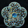 Brooches Wholesale Price Round Big Flower Brooch 63mm Mix-colors Rhinestone Crystal Scarf Weddings Gold-color Charms Pins Jewelry B1235