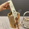 Bolso de diseñador de lujo, bolso tejido de paja, bolso de hombro con cesta de verduras, bolso de gran capacidad, bolso tejido de ocio para mujer, correa de hombro de cuero