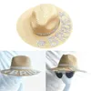 Wide Brim Hats Summer Bride Straw Weaving Hat Wedding Po With Rhinestone Decors Outdoor Woman For Bachelorette Party Wholesale