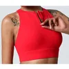 Tenue de yoga soutien-gorge de gymnastique col haut à bretelles haut de sport femmes demi fermeture éclair sous-vêtements respirants serré élastique Push Crop soutiens-gorge