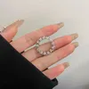 Cluster Rings Real S925 Sterling Silver Ring Gold Plated Diamond Zircon Celi Minimalist French Style Justerbar