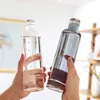 Bottiglie d'acqua 500ml700ml Bottiglia d'acqua in plastica di grande capacità per bere a prova di perdite con contrassegno del tempo per i regali di Natale delle ragazze 230516