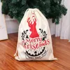 Kerstdecoraties Grote print Hessian knapzak tuniek cadeaubas snoep appel