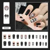 False unhas Pressione prateada áspera em brilho falsificado OnGles reutilizável Bling Bling Lady Lady Lady Acrifial Dicas de unhas para dedos para os dedos