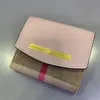 Klassisk hållare Hand Palmprint Canvas Cowhide Luxury Folding Purse Designer High-End Women's Purse Credit Card Holder Purse With Box Card Bag