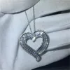 Big Heart 100% 925 Sterling Silver Diamond Pendant Cz Fidanzamento Wedding Pendenti Collane per le donne Anniversary Party Jewelry45