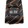 Бабочки 2023 роскошные полосатые апельсиновые черные 8,5 см. Бизнес для мужчин шелк жаккардовый тканый галстук брош