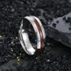 Stainless Steel Wood ring blue gold band rings for Men Women fashion jewelry will