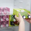 منظمة تخزين المطبخ منظم الثلاجة القابلة للتكديس رف رف ثلاجة البيرة يمكن أن تربط زجاجة زجاجية منزلية