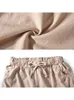 Calça feminina capris women calças primavera harém de harém linho de algodão sólido calça de cintura elástica de alta qualidade para mulheres ladys 230516