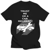 T-shirt da uomo 2023 T-shirt da regalo di compleanno T-shirt da uomo T-shirt con scollo a V Trust Me Im A Car Mechanic Cotton Young Hip Hop Tees Cool Tops all'ingrosso