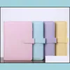 Anteckningar 12 Styles A6 Leather Notebook Binder Creative Notepad er Simple Portable Diary Case School Office Supplies Drop Delivery Bu DHFQX