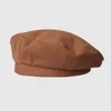 Berety bawełniane kobiety zimowe czapki vintage francuska kraciasty na czapkę wojskową czapkę jesienną ulicę dziewczęta ośmiokątne beretyczne czapki 230517