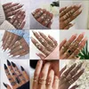 Cluster Rings Vintage для женщин эстетические ювелирные украшения набор Boho аксессуары Opal Crystal Gift Неопределенный роскошный змея хиппи 2023