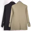 Small Suit Women Coat Spring and Autumn Korea Japan Trend Solid Color Casual Top Short Fit Double breasted Long Sleeve Overcoat