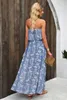 bleu Boho Print Tassel Tie Maxi Tube Top Dress E2nC#