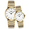 Montres-bracelets Couple Montre Ensemble GUANQIN Classique Ultra Mince Femmes De Luxe En Acier Inoxydable Étanche Quartz Hommes Montre-Bracelet Amoureux GiftWris