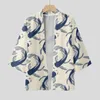Koszulki męskie Kimono Cardigan Haori Hanfu Suit męski japoński retro w kwiatowy nadruk cienki płaszcz Summer Chinese Style Tang Robe Yukata