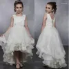 Flicka klänningar mode hög lågnivå blomma för bröllop en linje småbarn tävling klänningar tyll appliced ​​barn prom klänning