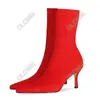 Olomm nouvelles femmes printemps bottines flexibles 8.5 Cm talons fins bout pointu magnifique 6 couleurs chaussures décontractées femmes taille américaine 5-13