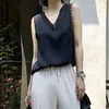Women's Blouses Stylish Women's Summer Tops Comfy Bottoming Shirt Cool Down Polyester Ladies Vest Workwear