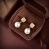 VaIentino Earrings designer for woman highest counter Advanced Materials 5A T0P premium gifts Gold plated 18K classic style pearls jewelry with box 008