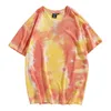 Men's T Shirts Men Set Tall Size For Mens Outdoor Vintage Short Sleeve Shirt Tie Dyed Casual Top Long Scrub Tee