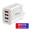 4 منافذ USB PD USB-C Type C Wall Charger 2.4A محولات الطاقة لـ iPhone 12 13 14 Pro Samsung Huawei HTC LG Android Phone PC