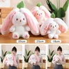 Pluszowe lalki Kreatywne Doll Bunny Soft Plush Toys Reversible Marchew Strawberry Bag zamień w królicze pluszowe zwierzęta poduszka dla dzieci Prezent 2305516