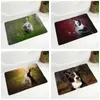 Tapetes da Escócia border collie cão capacho decoração animal de estimação portão de animal tapete não deslizamento carpete de flanela macia para sala de cozinha de corredor 40x60cm