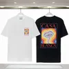 Casabla manica corta Stampa T-shirt da uomo Abbigliamento da donna firmato Moda Top PAR AVION FLEUR TEE T-shirt panoramica Uomo T-shirt estiva Felpa Abiti firmati