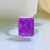Radiant Cut 5ct Amethyst Diamond Ring 100% Real 925 Sterling Silver Party Banding Band Rings For Women Bridal Noivage Jewelry