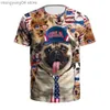 Мужские футболки 2023 Лето Новые США День независимости мужской 3D-тиф с помощью цифровой рулонной футболки с короткими рукавами T230517 T230517