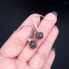 Dangle Earrings SINLEERY Cute Small Bow Black Crystal Ball Drop For Women Wedding Party Jewelry Accessories SSB