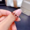 Cluster Rings Natural Garnet Ring Opening Female S925 Silver Fashion Living Band Multi Grain Korean Birthday Gift