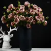 Fleurs décoratives MBF Haute Qualité 6 Têtes De Soie Artificielle Rose Fleur Réaliste Faux Roses Pour La Conception De Bouquet De Mariage Décoration De Fête À La Maison