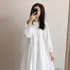 Vestidos qweek japonés kawaii vestido blanco 2021 manga larga otoño mori hada princesa elegante vestidos de fiesta con túnica alternativa ropa