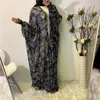 Ubranie etniczne damskie damskie wydrukowane drukowane rękawy nietoperzy długie sukienki dla Abaya muzułmańskie kobiety garnitury CM114