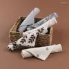 Noeuds papillon bébé visage-serviette doux burp tissu respirant enfant en bas âge lavage carré serviette baver bavoir débarbouillette avec crochet de suspension 5 pièces