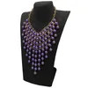 Chaînes ensemble de bijoux gland pendentif simulé collier de perles mariage mariée Vintage Maxi femmes collier boucles d'oreilles