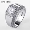 JoiasHome Bague pour homme de luxe en argent 925 Bijoux Taille 8-12 Ronde AAAAA Zircon Brillant Mariage Argent Plaqué Platine 18K Vente en gros J230517