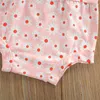 Ensembles de vêtements 0-36m bébé filles été 3 pièces ensemble de vêtements à manches courtes côtes hauts en tricot Floral Daisy Shorts bandeau infantile